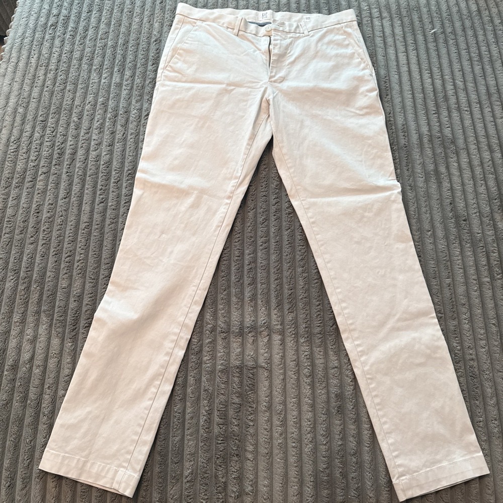 Gap For Good Mens Skinny Chino Pants 33x32 Off White Light Stone Khaki